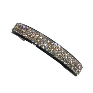 Black Gold Tone Rhinestone Hair Barrette Rhinestone Classic 1940' Design...